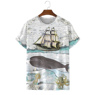 Men's Nautical & Whale Short Sleeve T-Shirt